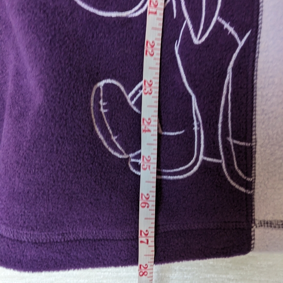 Disney VINTAGE Eeyore  Winnie The Pooh Purple 1/4 Zip Fleece Pullover Pocket NWT - Picture 14 of 15